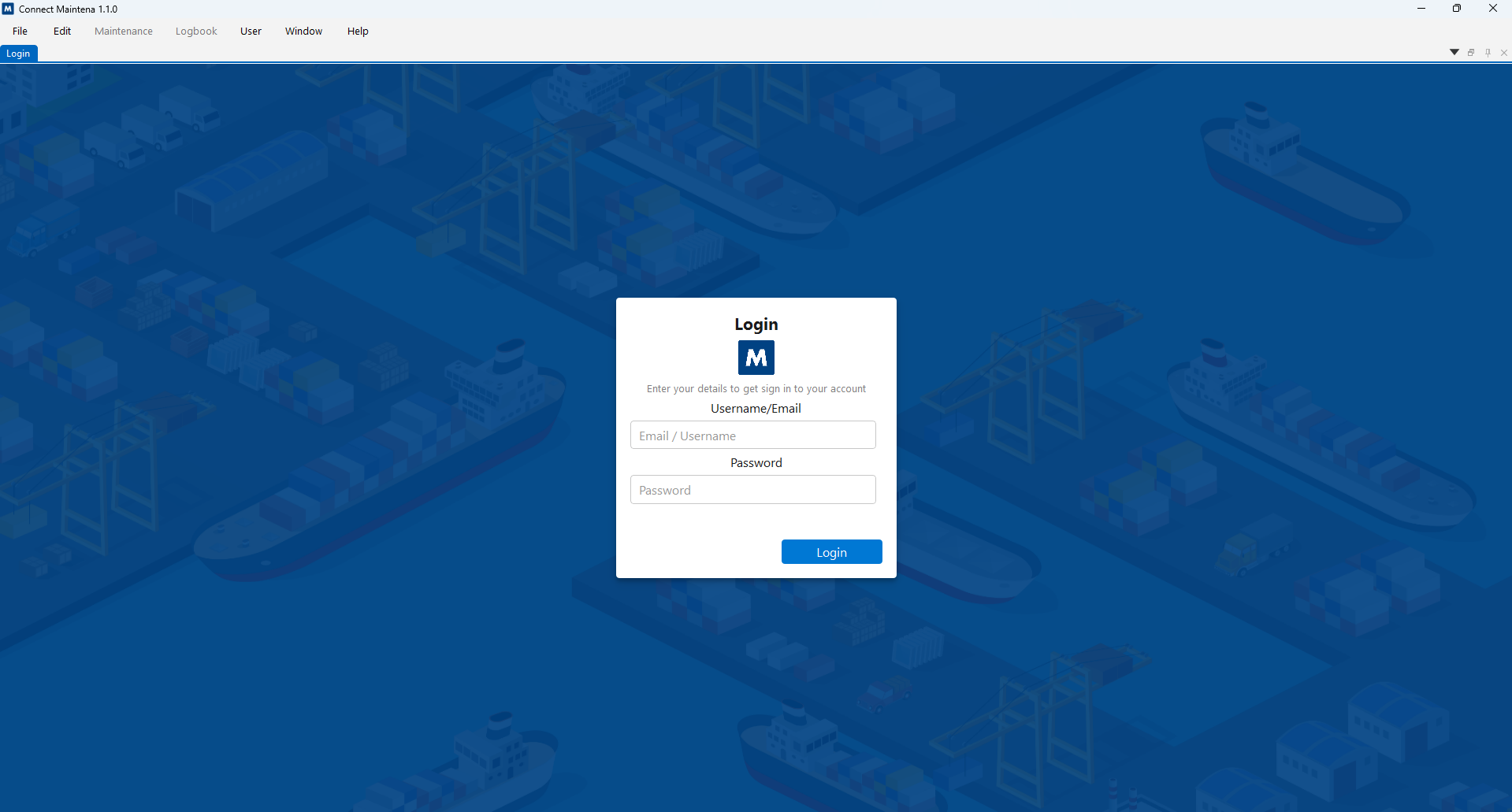 Screenshoot of Maintena Login Page